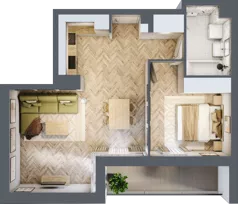 2 pokoje, mieszkanie 48,93 m², piętro 2, oferta nr A2.4, Piekarska Park, Łódź, Bałuty, ul. Piekarska 27/29