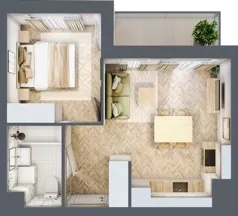 2 pokoje, mieszkanie 34,81 m², piętro 7, oferta nr A7.6, Piekarska Park, Łódź, Bałuty, ul. Piekarska 27/29