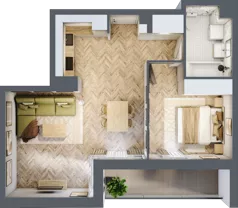 2 pokoje, mieszkanie 49,36 m², piętro 3, oferta nr A3.4, Piekarska Park, Łódź, Bałuty, ul. Piekarska 27/29