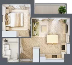 2 pokoje, mieszkanie 34,81 m², piętro 8, oferta nr A8.6, Piekarska Park, Łódź, Bałuty, ul. Piekarska 27/29