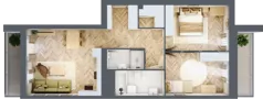 3 pokoje, mieszkanie 67,05 m², piętro 1, oferta nr A1.7, Piekarska Park, Łódź, Bałuty, ul. Piekarska 27/29