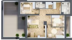 4 pokoje, mieszkanie 82,41 m², piętro 1, oferta nr A1.1, Piekarska Park, Łódź, Bałuty, ul. Piekarska 27/29