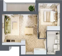 2 pokoje, mieszkanie 43,49 m², piętro 3, oferta nr B3.6, Piekarska Park, Łódź, Bałuty, ul. Piekarska 27/29