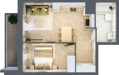 2 pokoje, mieszkanie 37,07 m², piętro 5, oferta nr B5.7, Piekarska Park, Łódź, Bałuty, ul. Piekarska 27/29
