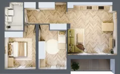 3 pokoje, mieszkanie 66,33 m², piętro 1, oferta nr B1.1, Piekarska Park, Łódź, Bałuty, ul. Piekarska 27/29