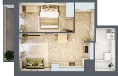 2 pokoje, mieszkanie 38,01 m², piętro 3, oferta nr B3.3, Piekarska Park, Łódź, Bałuty, ul. Piekarska 27/29