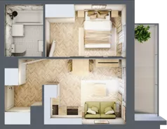 2 pokoje, mieszkanie 30,42 m², piętro 5, oferta nr B5.8, Piekarska Park, Łódź, Bałuty, ul. Piekarska 27/29