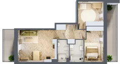 3 pokoje, mieszkanie 62,76 m², piętro 1, oferta nr A3.1.1, Apartamenty Nowe Miasto, Zgierz, ul. Orla 12
