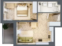 2 pokoje, mieszkanie 38,91 m², piętro 2, oferta nr A4.2.2, Apartamenty Nowe Miasto, Zgierz, ul. Orla 12