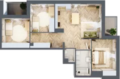 4 pokoje, mieszkanie 71,24 m², piętro 3, oferta nr A1.3.1, Apartamenty Nowe Miasto, Zgierz, ul. Orla 12