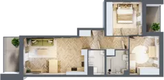 3 pokoje, mieszkanie 60,54 m², piętro 1, oferta nr A4.1.1, Apartamenty Nowe Miasto, Zgierz, ul. Orla 12