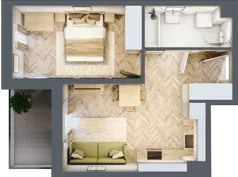 2 pokoje, mieszkanie 38,90 m², piętro 1, oferta nr A4.1.2, Apartamenty Nowe Miasto, Zgierz, ul. Orla 12