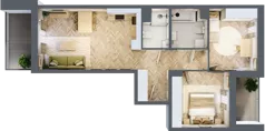 3 pokoje, mieszkanie 63,10 m², piętro 2, oferta nr A3.2.4, Apartamenty Nowe Miasto, Zgierz, ul. Orla 12