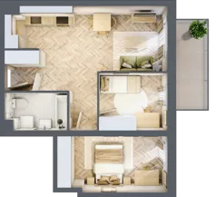 3 pokoje, mieszkanie 51,83 m², piętro 4, oferta nr B1.4.1, Apartamenty Nowe Miasto, Zgierz, ul. Orla 12