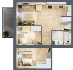 3 pokoje, mieszkanie 53,60 m², piętro 4, oferta nr B2.4.6, Apartamenty Nowe Miasto, Zgierz, ul. Orla 12