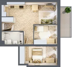 3 pokoje, mieszkanie 51,83 m², piętro 3, oferta nr B1.3.1, Apartamenty Nowe Miasto, Zgierz, ul. Orla 12