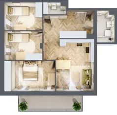 4 pokoje, mieszkanie 66,53 m², piętro 4, oferta nr B2.4.8, Apartamenty Nowe Miasto, Zgierz, ul. Orla 12
