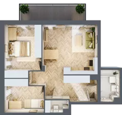 3 pokoje, mieszkanie 63,20 m², piętro 3, oferta nr B2.3.9, Apartamenty Nowe Miasto, Zgierz, ul. Orla 12
