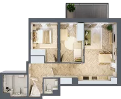 3 pokoje, mieszkanie 56,48 m², piętro 4, oferta nr B1.4.2, Apartamenty Nowe Miasto, Zgierz, ul. Orla 12