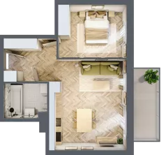 2 pokoje, mieszkanie 43,70 m², piętro 4, oferta nr B2.4.10, Apartamenty Nowe Miasto, Zgierz, ul. Orla 12