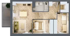 3 pokoje, mieszkanie 52,41 m², piętro 3, oferta nr B1.3.3, Apartamenty Nowe Miasto, Zgierz, ul. Orla 12