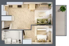 2 pokoje, mieszkanie 36,68 m², piętro 4, oferta nr B2.4.1, Apartamenty Nowe Miasto, Zgierz, ul. Orla 12