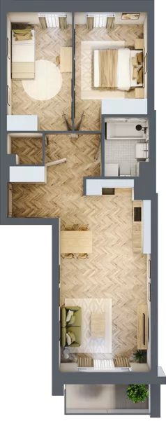 3 pokoje, mieszkanie 61,94 m², piętro 3, oferta nr 13, Nowy Czechów, Lublin, Czechów Południowy, ul. Kameralna 3