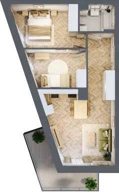 3 pokoje, mieszkanie 52,37 m², piętro 5, oferta nr 26, Nowy Czechów, Lublin, Czechów Południowy, ul. Kameralna 3