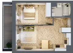 2 pokoje, mieszkanie 42,57 m², piętro 6, oferta nr 174, Nowy Czechów, Lublin, Czechów Południowy, ul. Kameralna 3