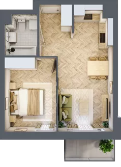2 pokoje, mieszkanie 39,58 m², piętro 6, oferta nr 231, Nowy Czechów, Lublin, Czechów Południowy, ul. Kameralna 3