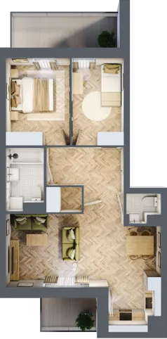 3 pokoje, mieszkanie 62,32 m², piętro 4, oferta nr 146, Nowy Czechów, Lublin, Czechów Południowy, ul. Kameralna 3