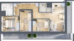 4 pokoje, mieszkanie 68,15 m², piętro 6, oferta nr 33/B7, Dzielnica Parkowa, Rzeszów, Słocina, ul. Ignacego Paderewskiego 47