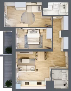 3 pokoje, mieszkanie 67,08 m², piętro 2, oferta nr 11/B7, Dzielnica Parkowa, Rzeszów, Słocina, ul. Ignacego Paderewskiego 47
