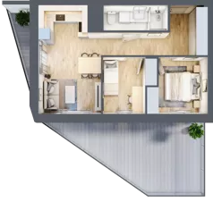 3 pokoje, mieszkanie 48,60 m², piętro 1, oferta nr 4/B7, Dzielnica Parkowa, Rzeszów, Słocina, ul. Ignacego Paderewskiego 47