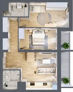 3 pokoje, mieszkanie 68,02 m², piętro 10, oferta nr 56/B7, Dzielnica Parkowa, Rzeszów, Słocina, ul. Ignacego Paderewskiego 47