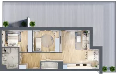 3 pokoje, mieszkanie 74,92 m², piętro 1, oferta nr 1/B7, Dzielnica Parkowa, Rzeszów, Słocina, ul. Ignacego Paderewskiego 47