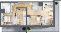 4 pokoje, mieszkanie 68,15 m², piętro 11, oferta nr 63/B7, Dzielnica Parkowa, Rzeszów, Słocina, ul. Ignacego Paderewskiego 47