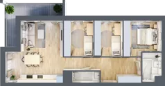 4 pokoje, mieszkanie 74,67 m², piętro 2, oferta nr 12/B8, Dzielnica Parkowa, Rzeszów, Słocina, ul. Ignacego Paderewskiego 47