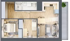 3 pokoje, mieszkanie 48,59 m², piętro 7, oferta nr 39/B8, Dzielnica Parkowa, Rzeszów, Słocina, ul. Ignacego Paderewskiego 47