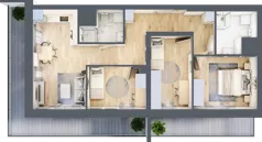 4 pokoje, mieszkanie 68,22 m², piętro 6, oferta nr 34/B8, Dzielnica Parkowa, Rzeszów, Słocina, ul. Ignacego Paderewskiego 47