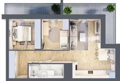 3 pokoje, mieszkanie 52,67 m², piętro 5, oferta nr 25/B8, Dzielnica Parkowa, Rzeszów, Słocina, ul. Ignacego Paderewskiego 47