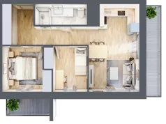 3 pokoje, mieszkanie 48,59 m², piętro 6, oferta nr 33/B8, Dzielnica Parkowa, Rzeszów, Słocina, ul. Ignacego Paderewskiego 47