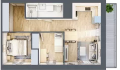 3 pokoje, mieszkanie 48,59 m², piętro 9, oferta nr 51/B8, Dzielnica Parkowa, Rzeszów, Słocina, ul. Ignacego Paderewskiego 47