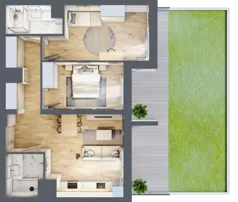3 pokoje, mieszkanie 67,08 m², piętro 1, oferta nr 2/B8, Dzielnica Parkowa, Rzeszów, Słocina, ul. Ignacego Paderewskiego 47