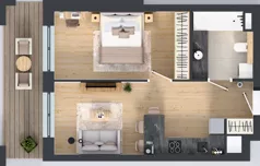 2 pokoje, mieszkanie 41,37 m², parter, oferta nr LM-009, Perspektywa Czechów, Lublin, Czechów Północny, ul. Wojtasa