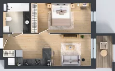 2 pokoje, mieszkanie 41,20 m², parter, oferta nr LM-010, Perspektywa Czechów, Lublin, Czechów Północny, ul. Wojtasa