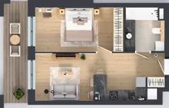 2 pokoje, mieszkanie 41,37 m², piętro 1, oferta nr LM-022, Perspektywa Czechów, Lublin, Czechów Północny, ul. Wojtasa