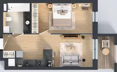 2 pokoje, mieszkanie 41,37 m², piętro 1, oferta nr LM-023, Perspektywa Czechów, Lublin, Czechów Północny, ul. Wojtasa