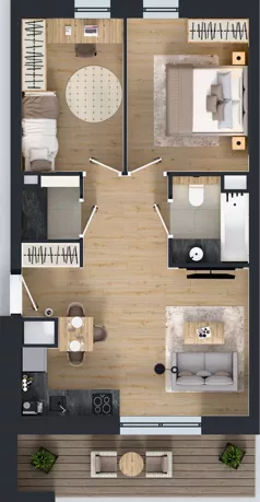 3 pokoje, mieszkanie 51,95 m², piętro 1, oferta nr LM-096, Perspektywa Czechów, Lublin, Czechów Północny, ul. Wojtasa