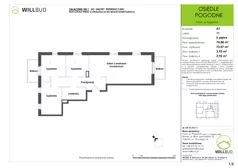 4 pokoje, mieszkanie 73,07 m², piętro 2, oferta nr OP/A1/P2/11, Osiedle Pogodne, Puck, ul. Pogodna